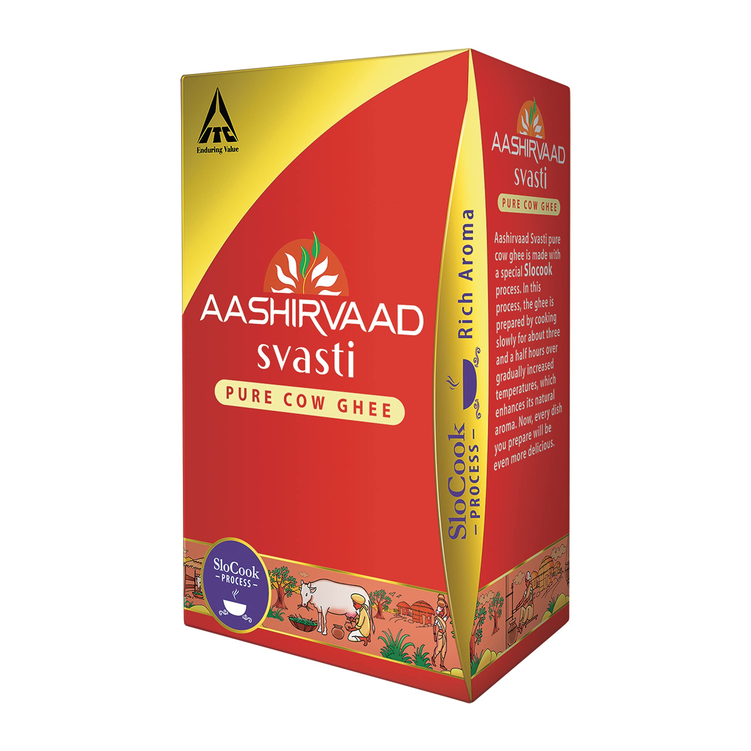 Aashirvaad Svasti Pure Cow Ghee - Desi Ghee with Rich Aroma - 1L & Aashirvaad Nature – view 3