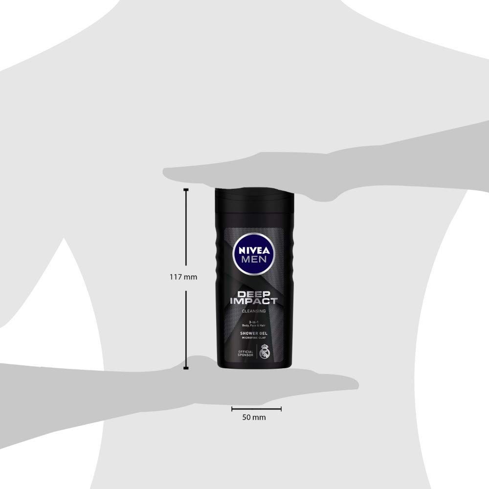 NIVEA Men Deep Impact Shower Gel, 250ml With Free Loofah – view 4