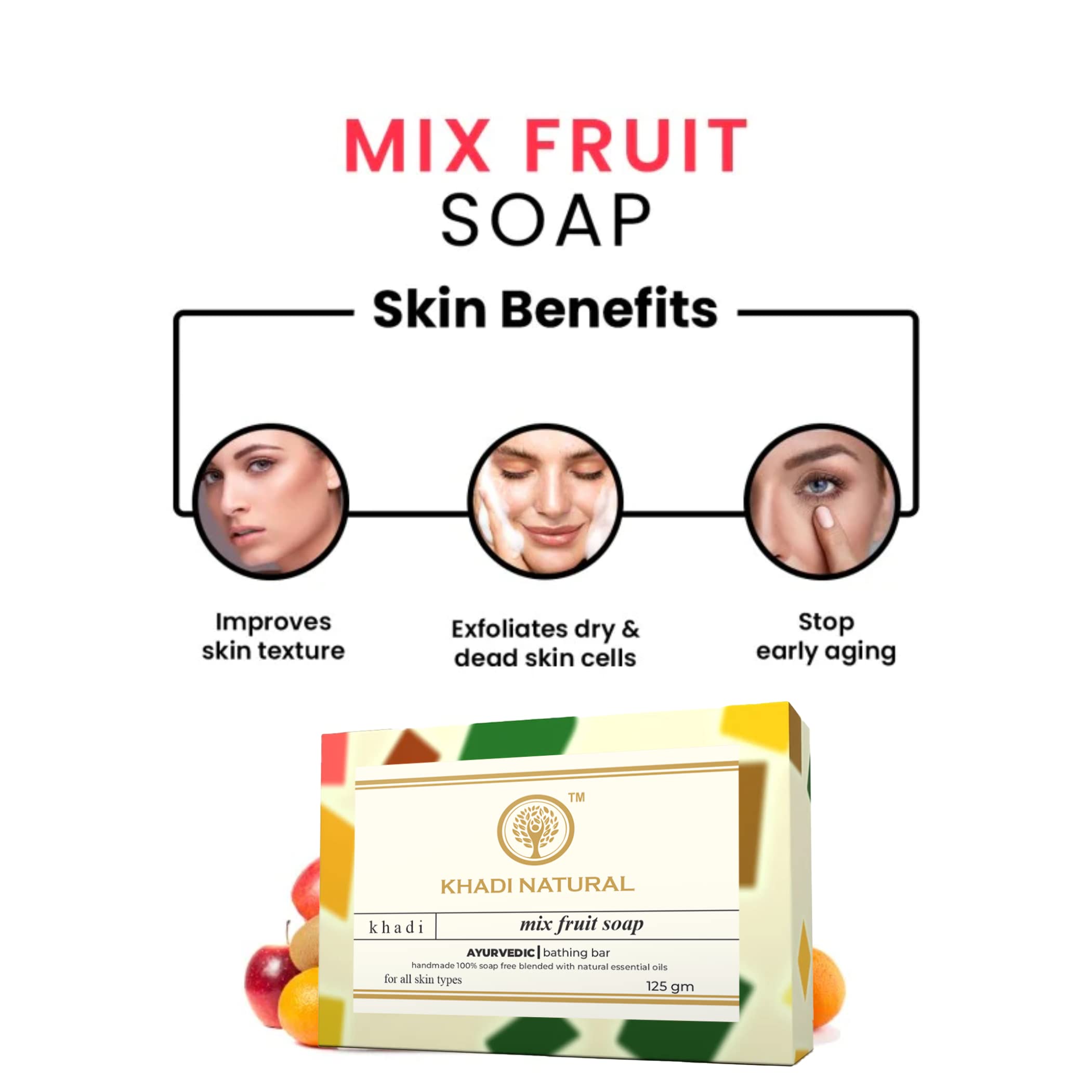 KHADI NATURAL Mix Fruit Soap (Pack of 5) – view 2