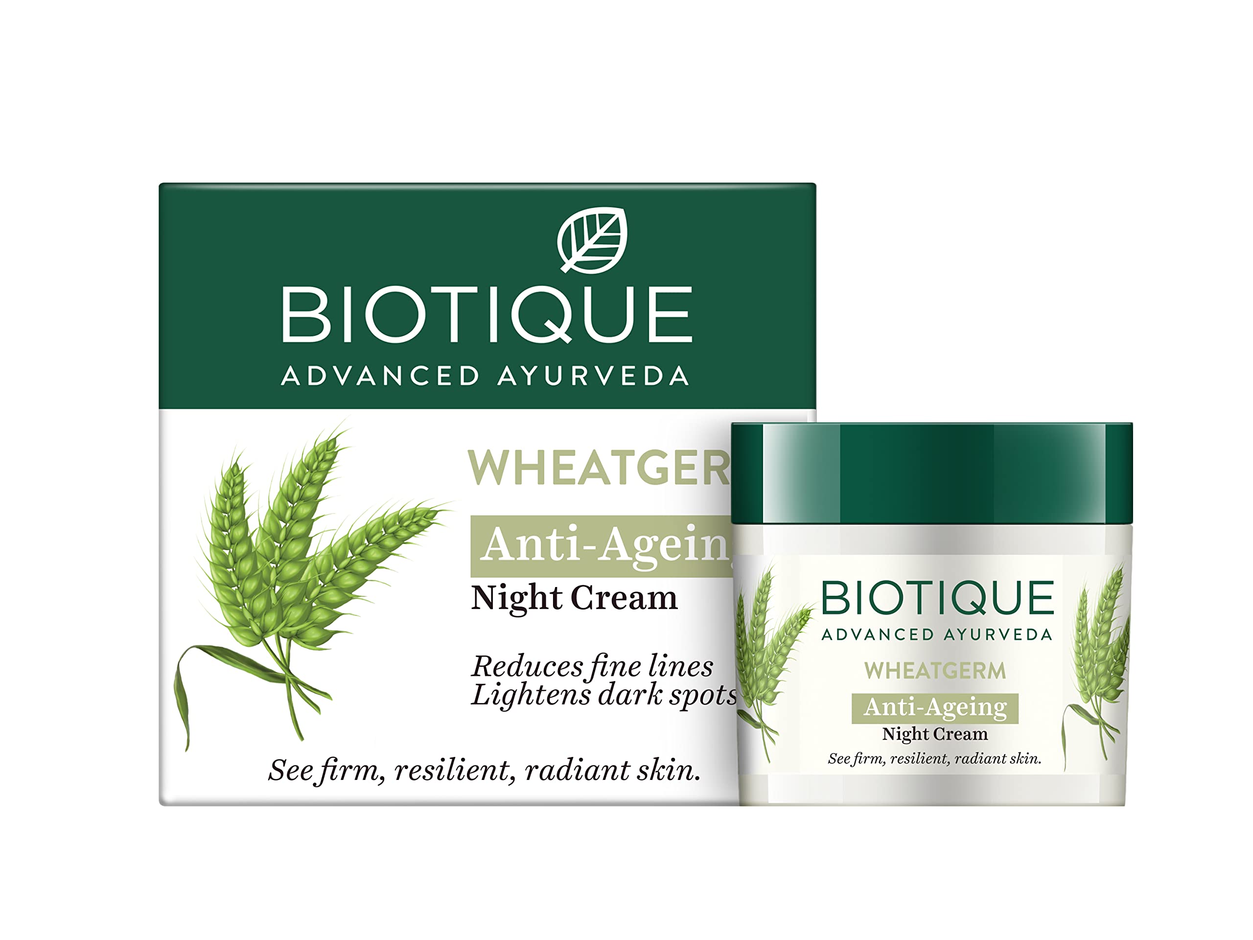 Biotique wheat germ botanical night cream 50g front pack