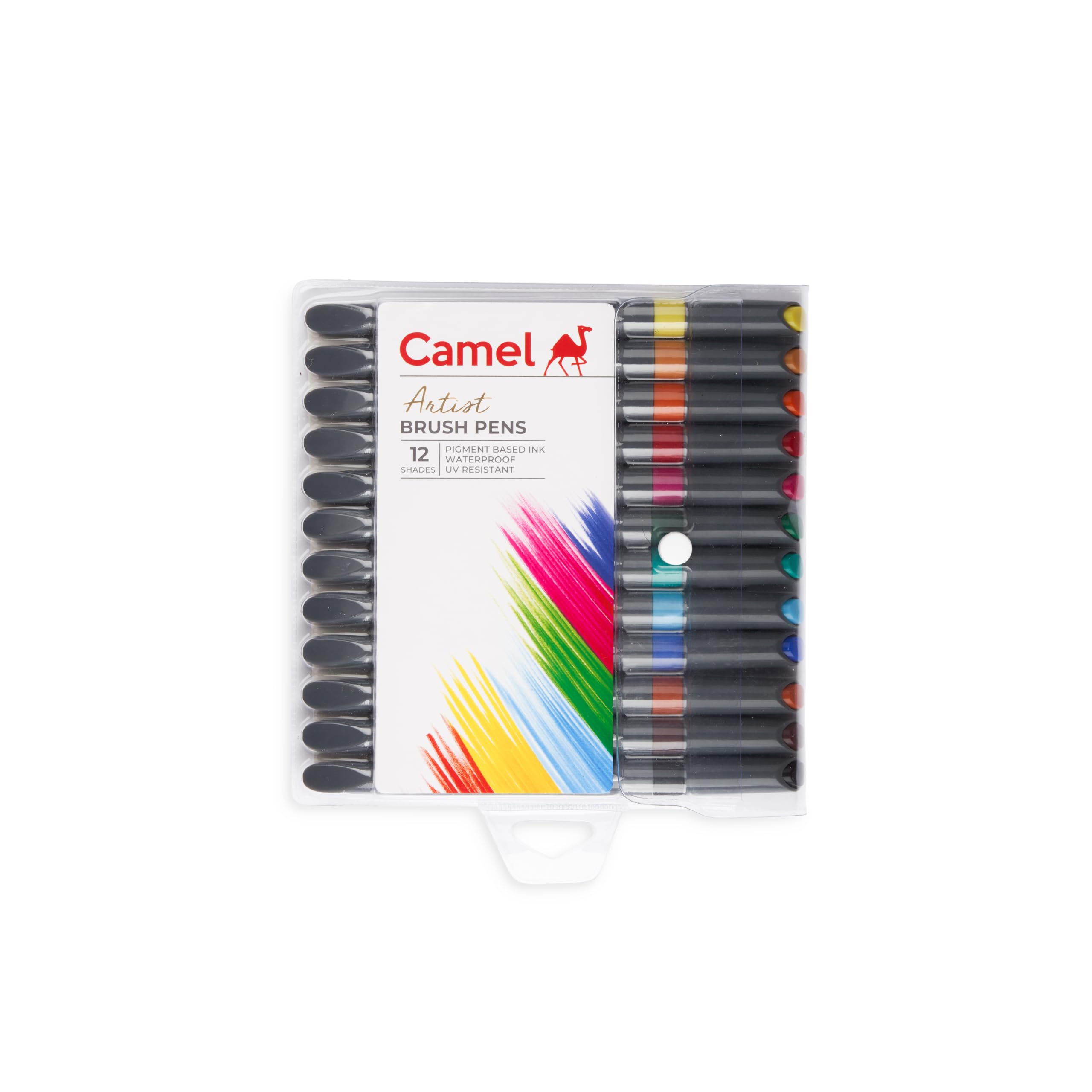 Set of 12 Camel artist brush pens in assorted colors