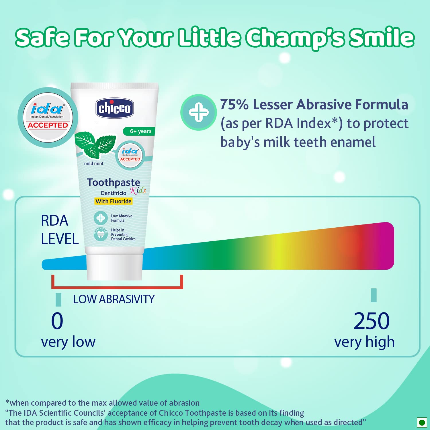Chicco Toothpaste for Kids, Best for Baby (6+ years), Mild Mint Flavour, 70g – view 2