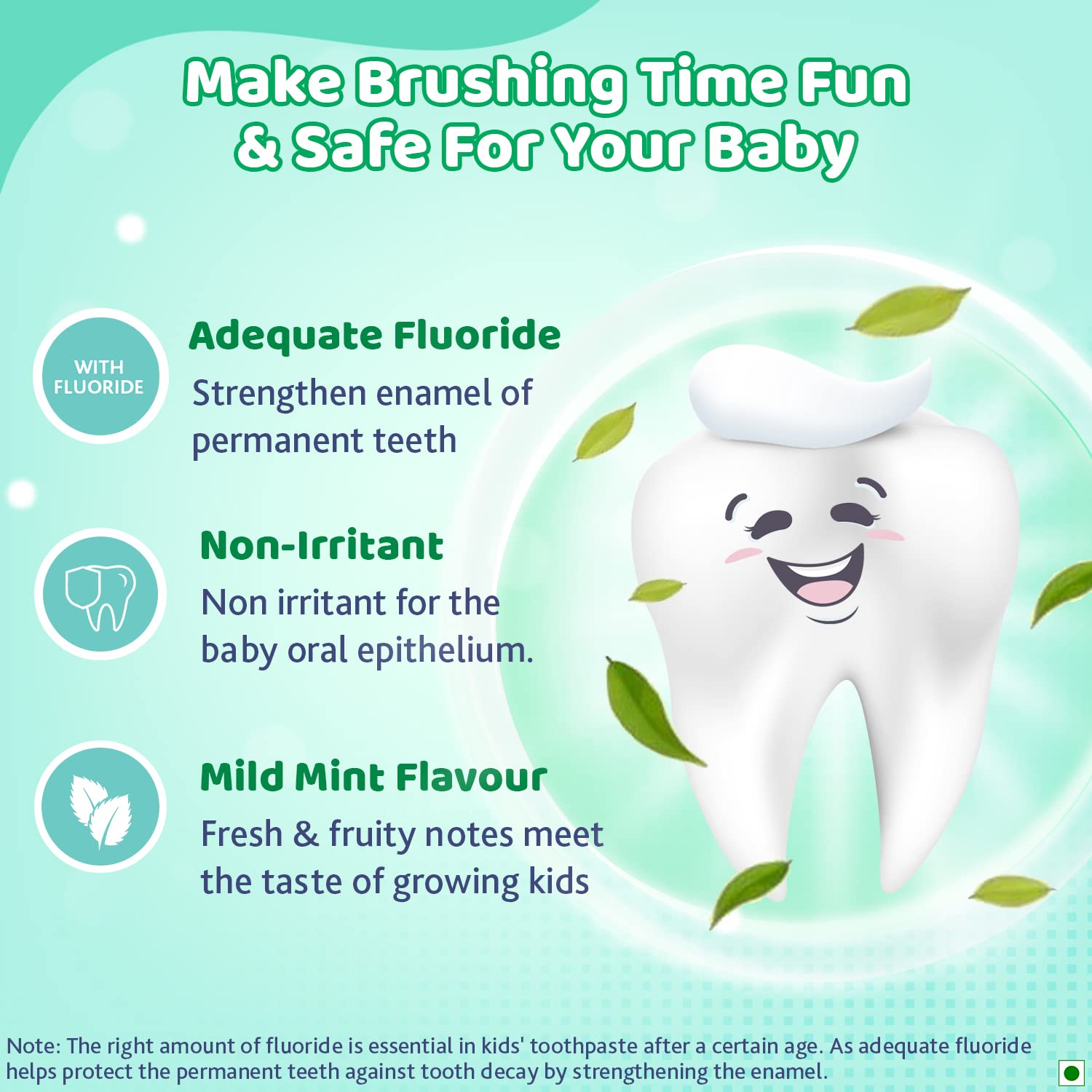 Chicco Toothpaste for Kids, Best for Baby (6+ years), Mild Mint Flavour, 70g – view 3