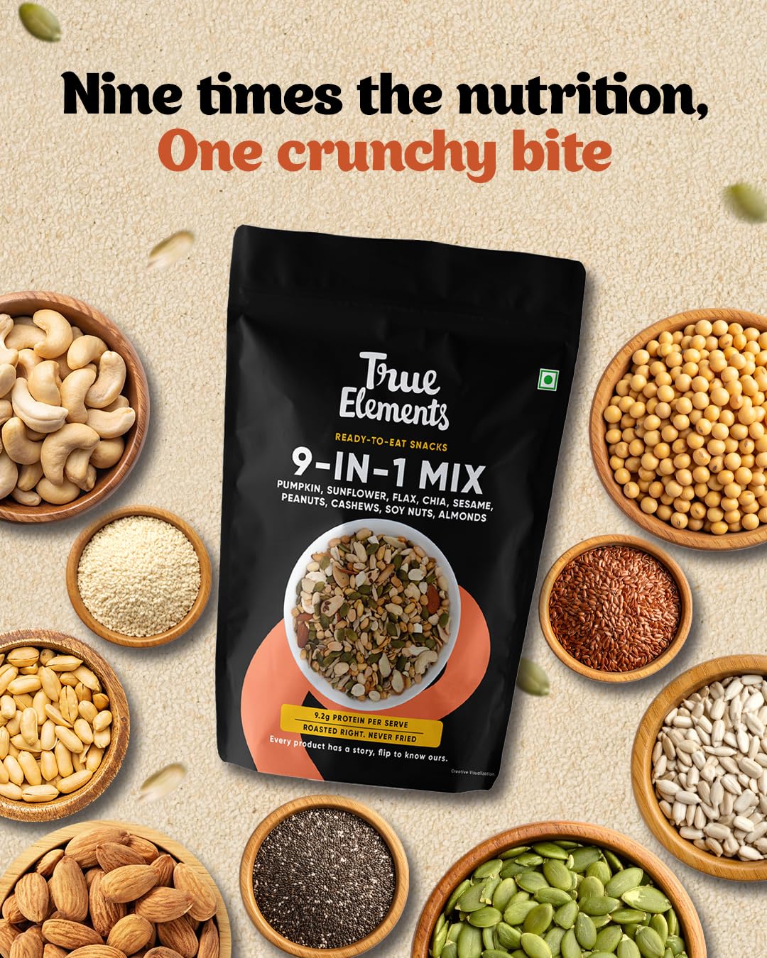 True Elements Seeds Mix - 9 in 1 Mixed Seeds 500g – view 6