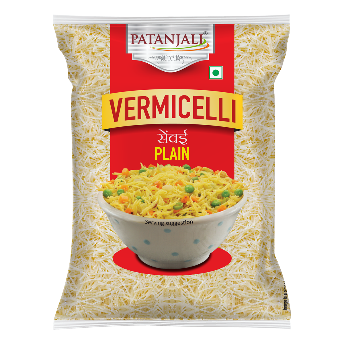Front pack of Patanjali plain semolina vermicelli 900g