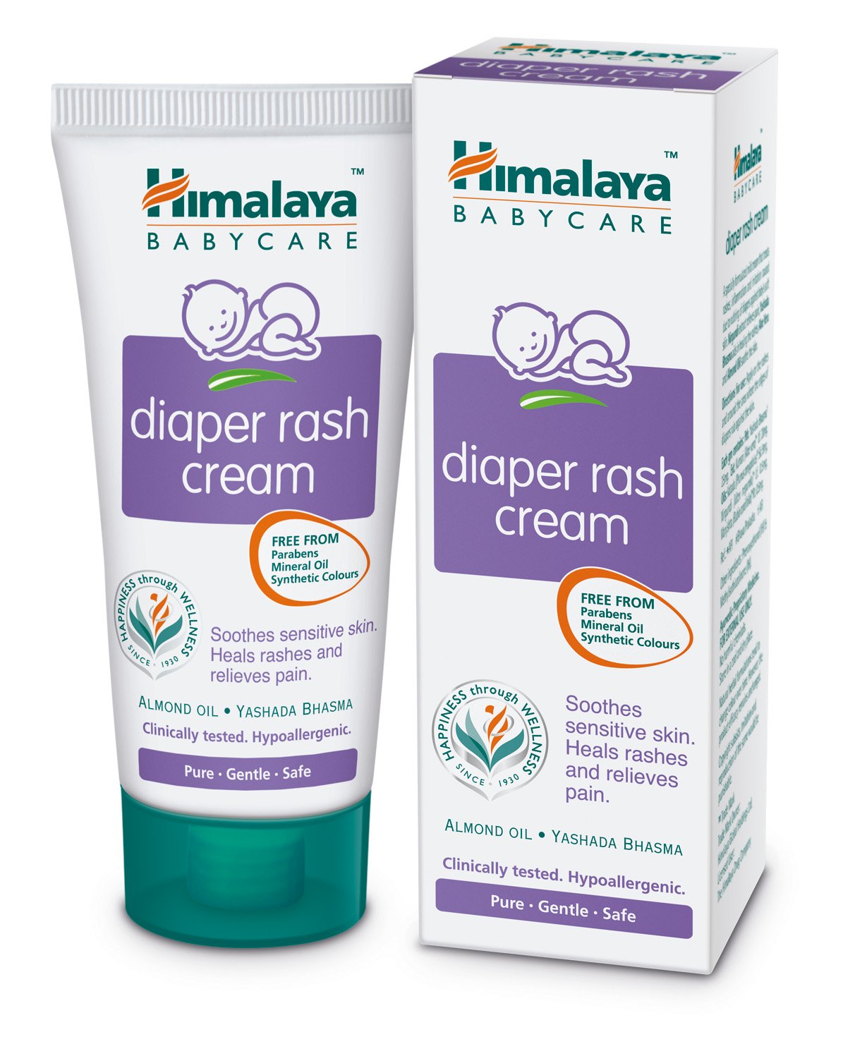 Himalaya diaper rash cream tube with almond and aloe ingredients