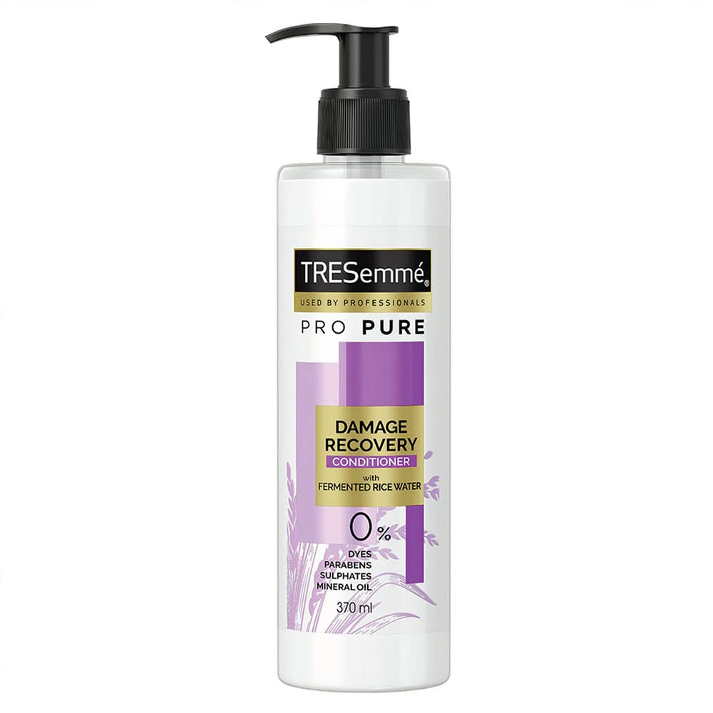 Front bottle of TRESemme Pro Pure conditioner for damaged hair