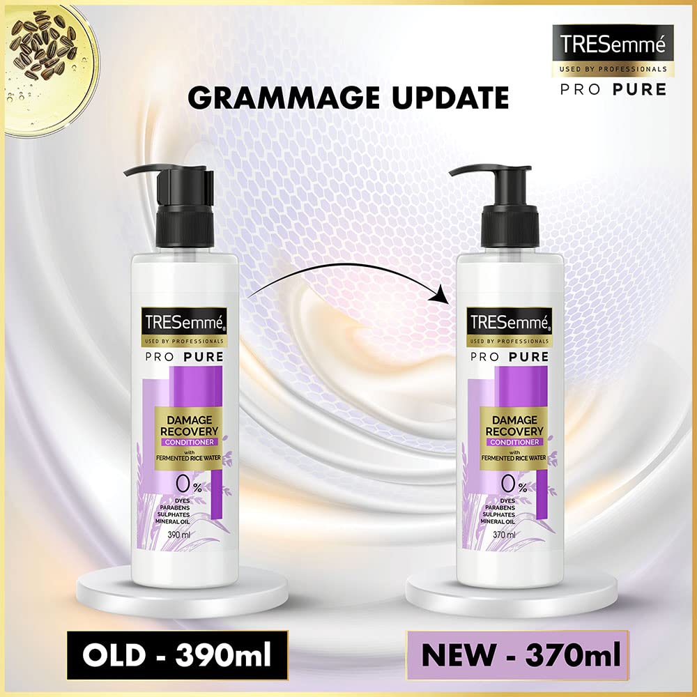 TRESemme Pro Pure Damage Recovery Conditioner 370ml, with Fermented Rice Water, Sulphate Free & Paraben Free, for Damaged Hair – view 7