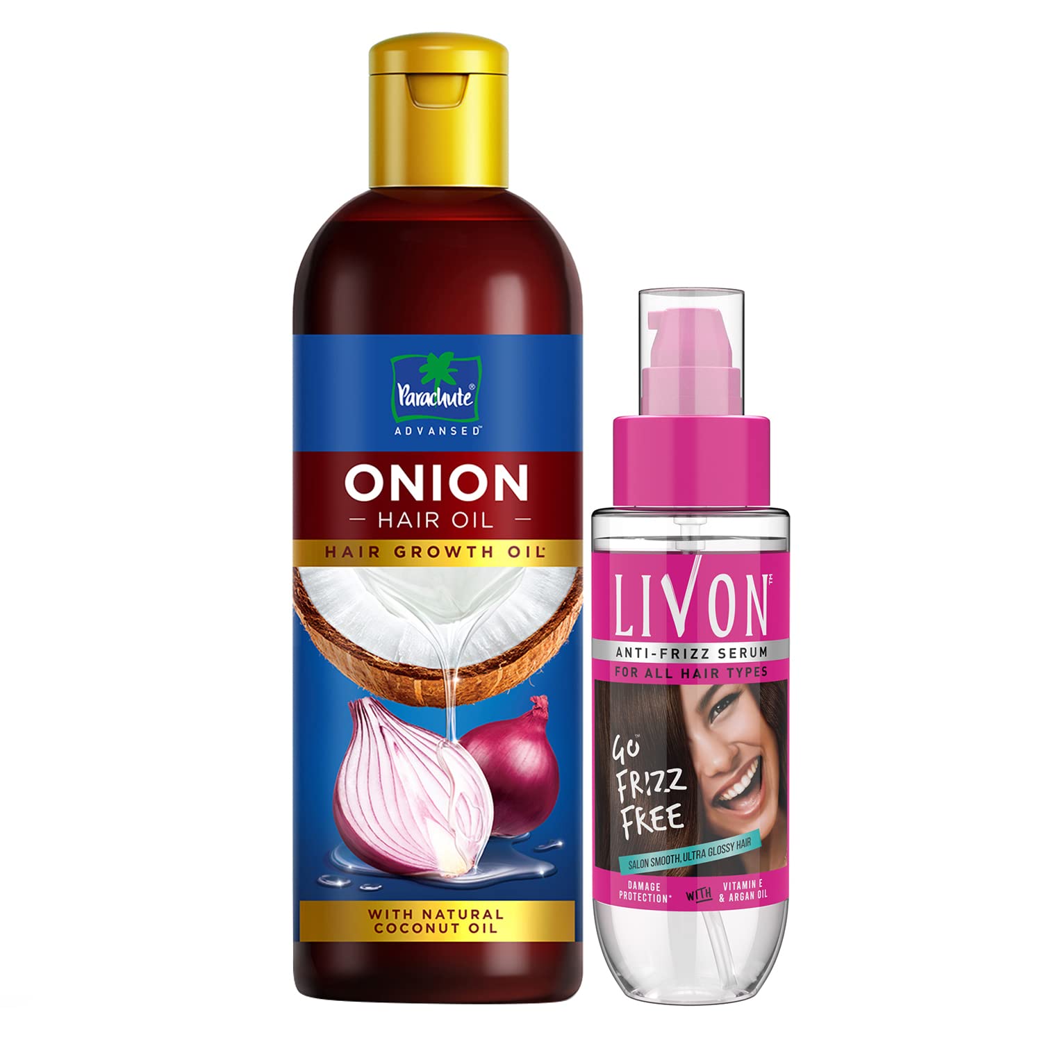 Parachute Advansed hair oil and serum set for smooth glossy hair