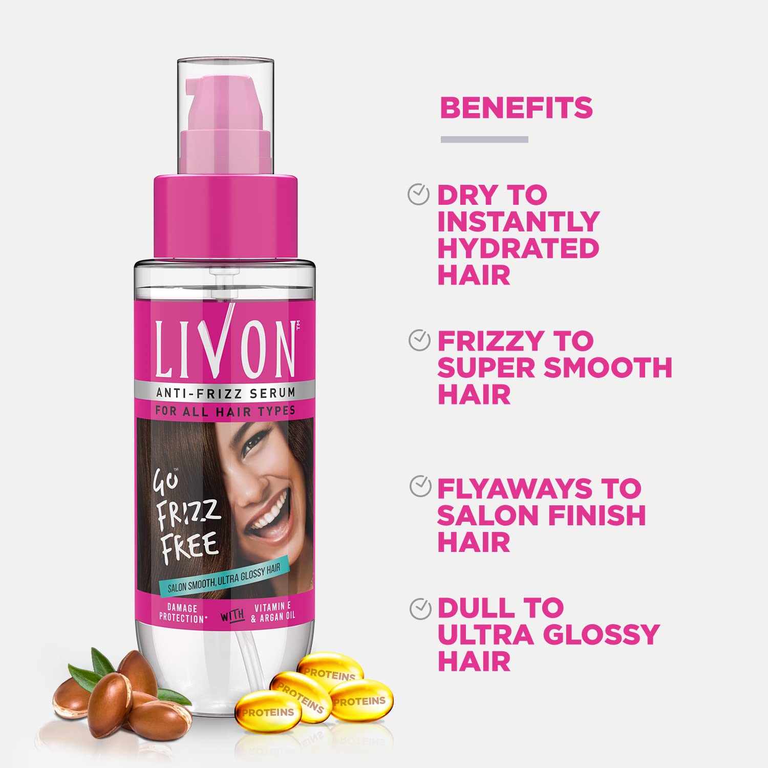 Parachute Advansed Onion Hair Oil, Hair Growth Oil, Reduces Hairfall, 200ml & Livon Hair Serum for Women & Men, All Hair Types, Smooth, Frizz Free & Glossy Hair, 50 ml – view 7