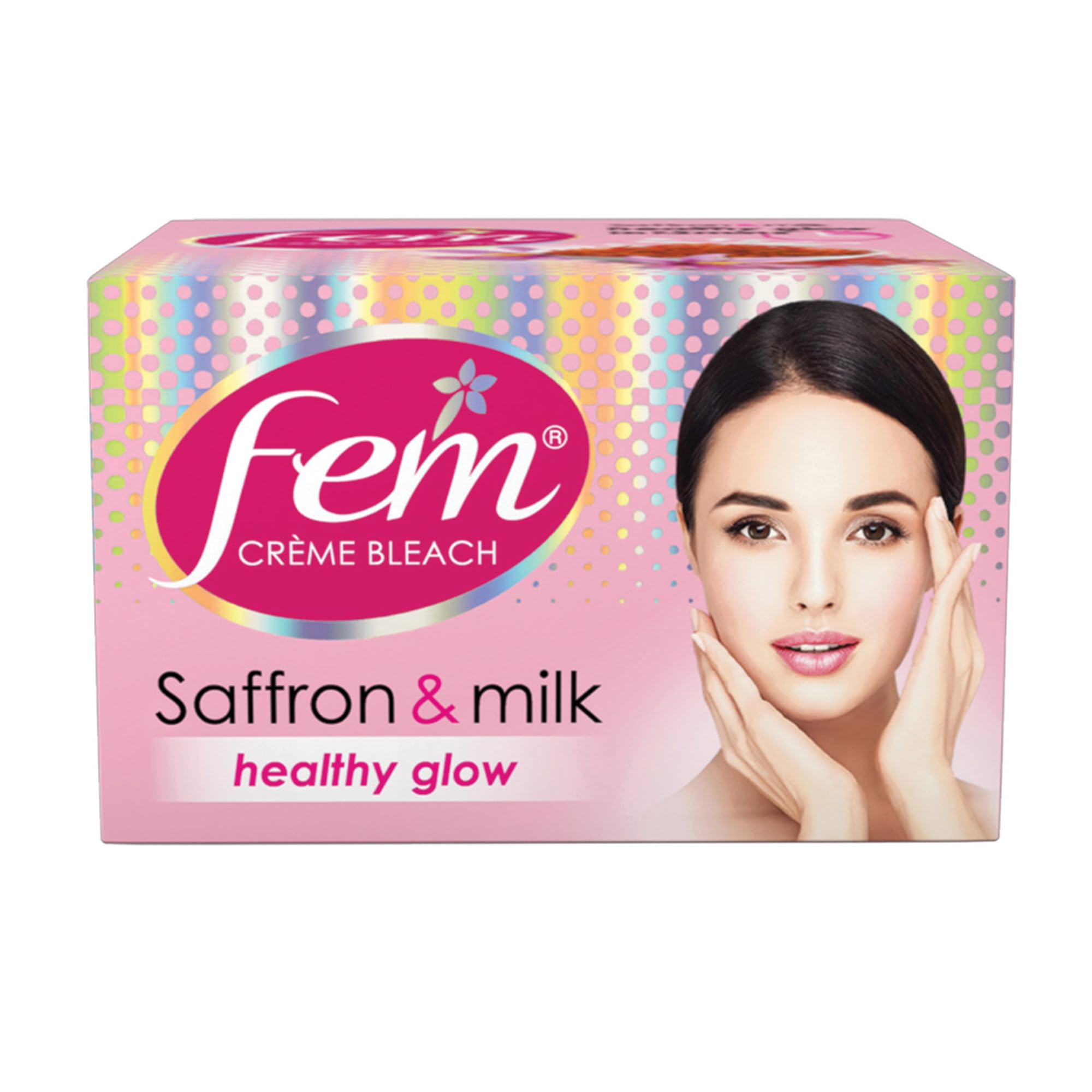 FEM saffron and milk cream bleach 24g jar and carton