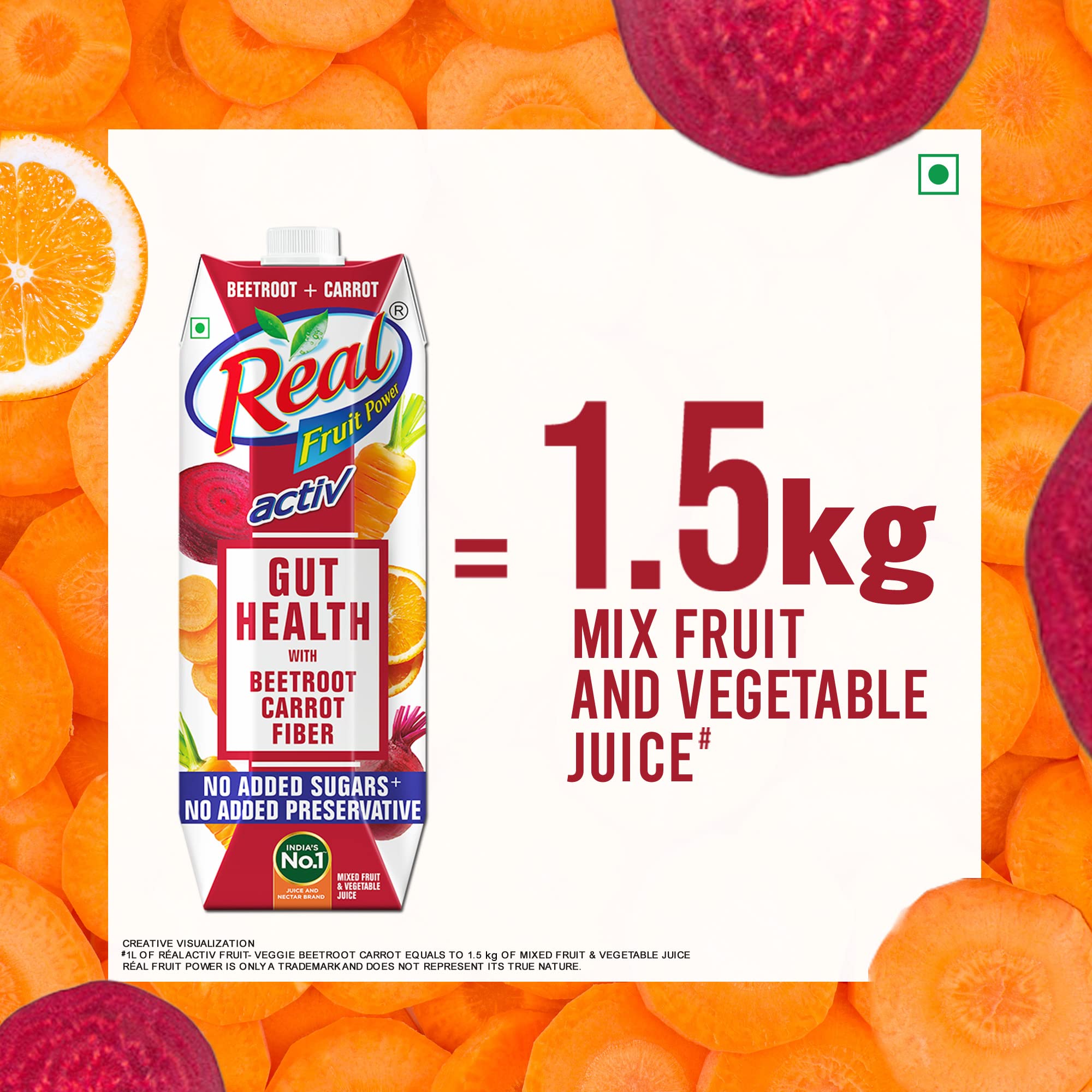 DABUR Real Activ Beetroot Carrot Fruit Juice - 1L – view 5