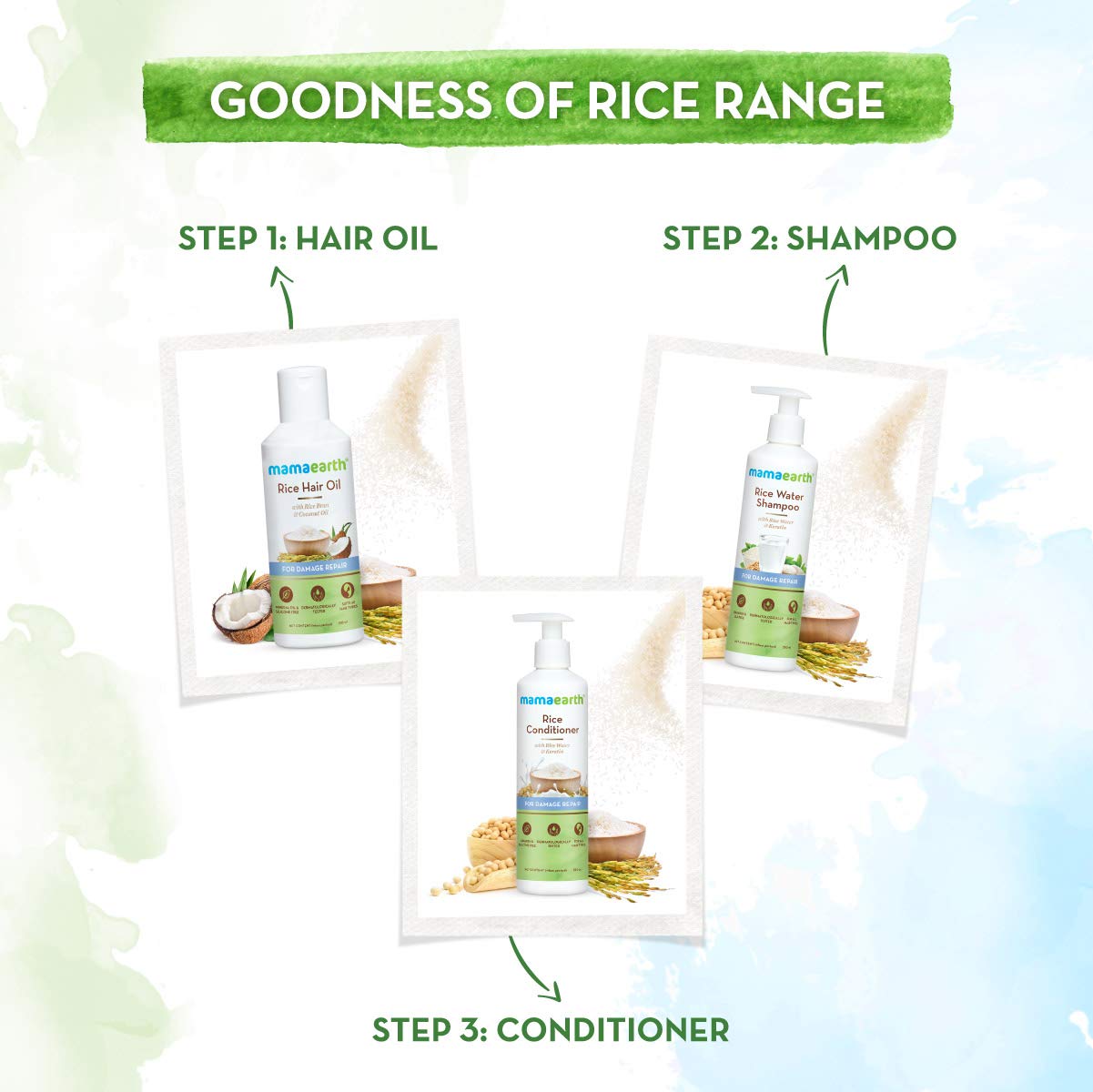 Mamaearth Rice Water Shampoo with Rice Water & Keratin For Damage Repair - 250 ml Reduces Split Ends – view 6
