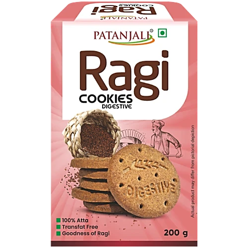 Patanjali Ragi Digestive Cookies, 200 g Pouch – view 2
