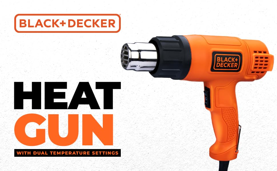 BLACK+DECKER Kx1800 Dual Temperature High Speed Heat Gun For Removing & Drying Paint Coats,Remelting Adhesives & Shrink Wrapping,1800 Watts Corded Electric (Orange&Black) – view 4