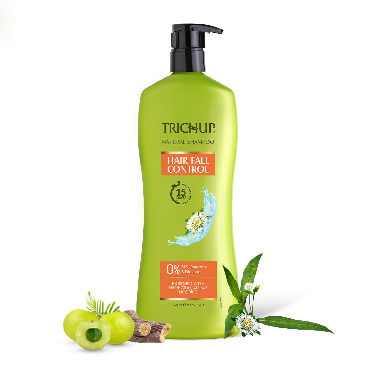 Trichup Bhringraj hair fall control shampoo 640 ml bottle