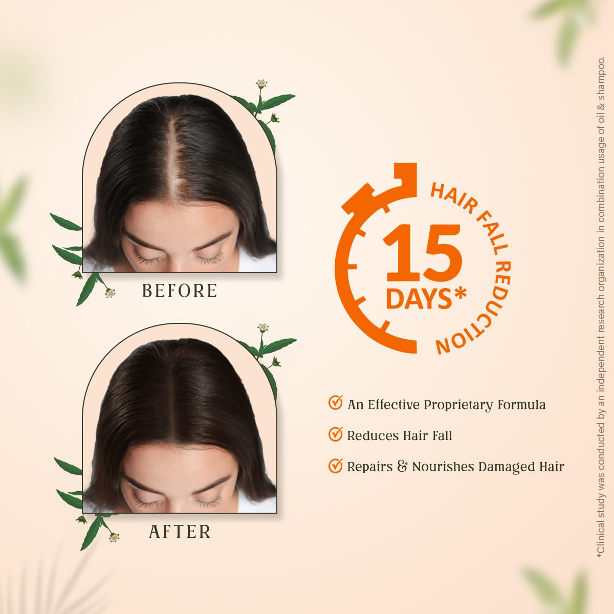 Trichup Hair Fall Control Natural Shampoo 640 ml - Enriched with Bhringraj - Cleanse Your Hair Effectively & Protect From Breakage - Get Healthy & Shiny Hair All Day Long – view 3