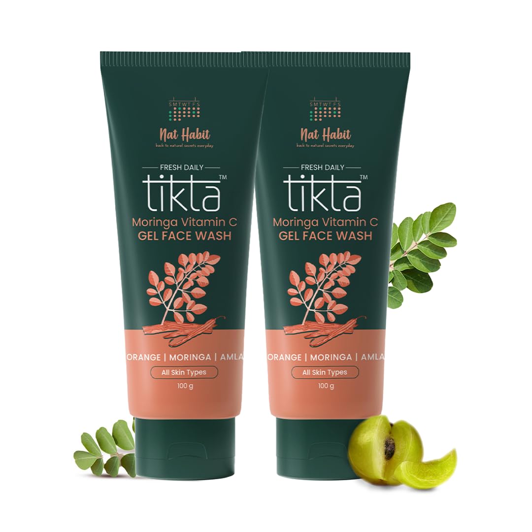 Twin tubes of moringa vitamin C gel face wash