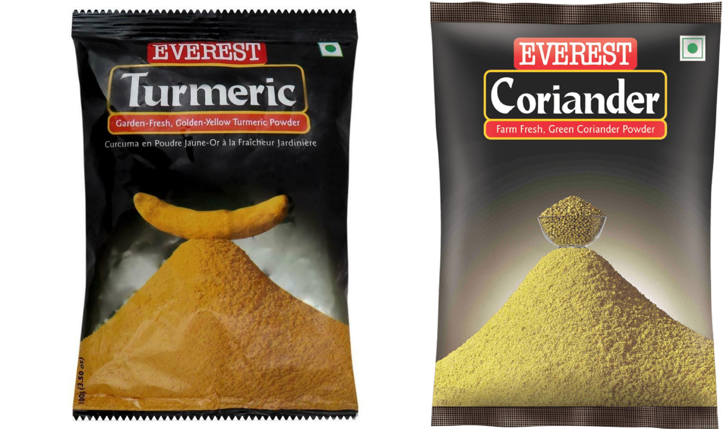 Three-pack Everest spice powders with mirch, coriander and turmeric