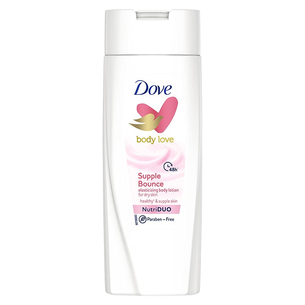 Dove Body Love Supple Bounce Body Lotion for Dry Skin 48Hrs Moisturisation Paraben Free, with Plant based Moisturiser For Supple Healthy Skin 90ml