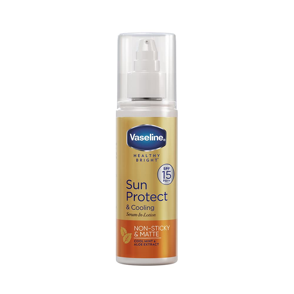 Vaseline SPF 15 cooling body serum lotion in pump bottle
