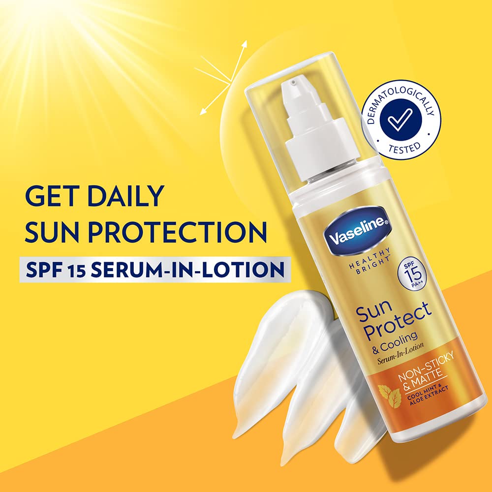 Vaseline Sun Protect & Cooling SPF 15 Body Serum Lotion 180ml, For Non-Sticky & Matte Sun Protected Skin – view 3