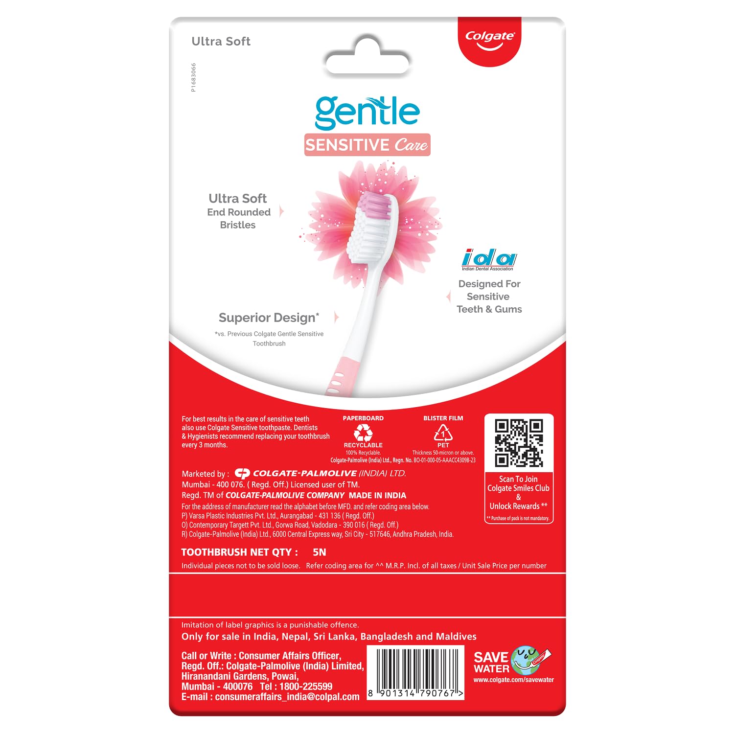Colgate Gentle Sensitive Care Ultra Soft Bristles Toothbrush - 5Pcs – view 7