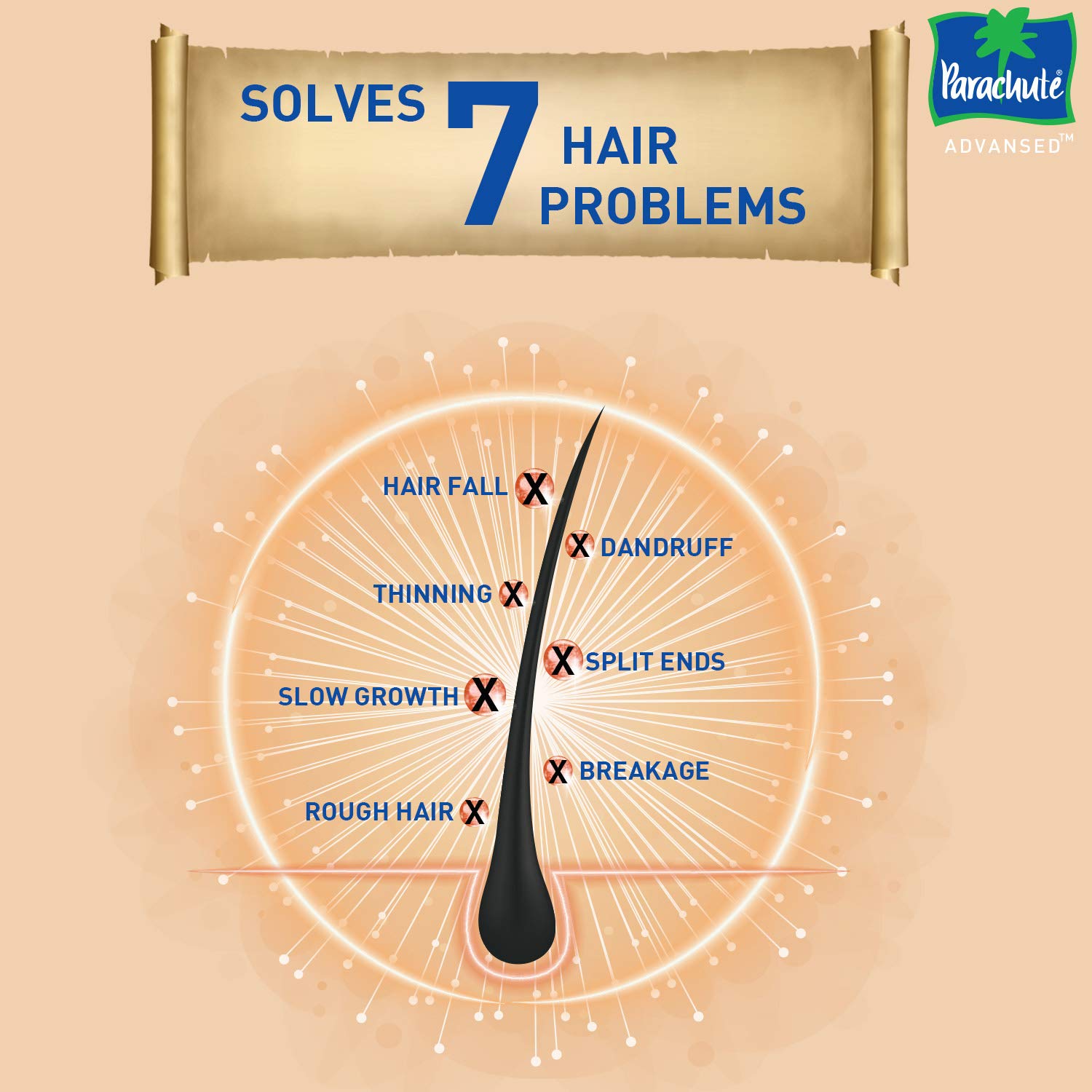 Parachute Advansed Ayurvedic Coconut Hair Oil with Neem, Amla, Bhringraj & 22 Natural Herbs – view 3