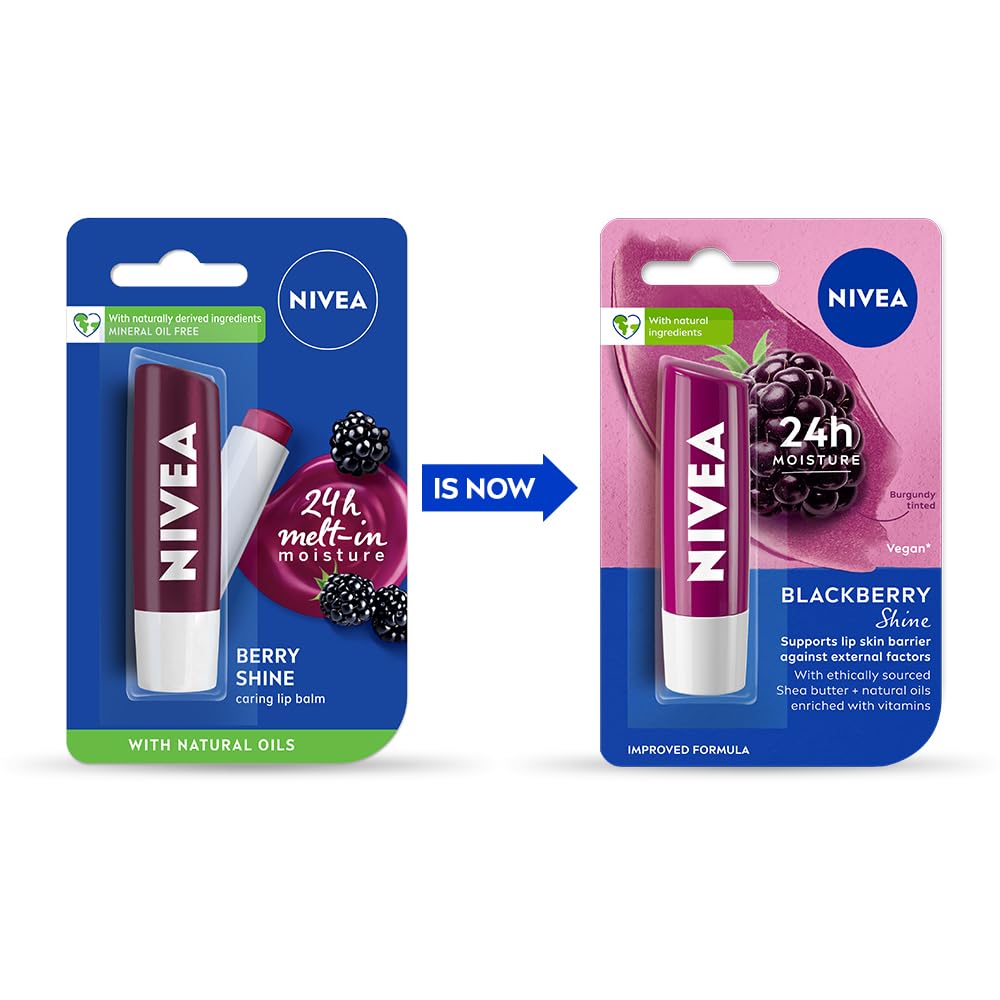 Nivea Lip Balm, BlackBerry Shine, 24h Moisture , 4.8g – view 2