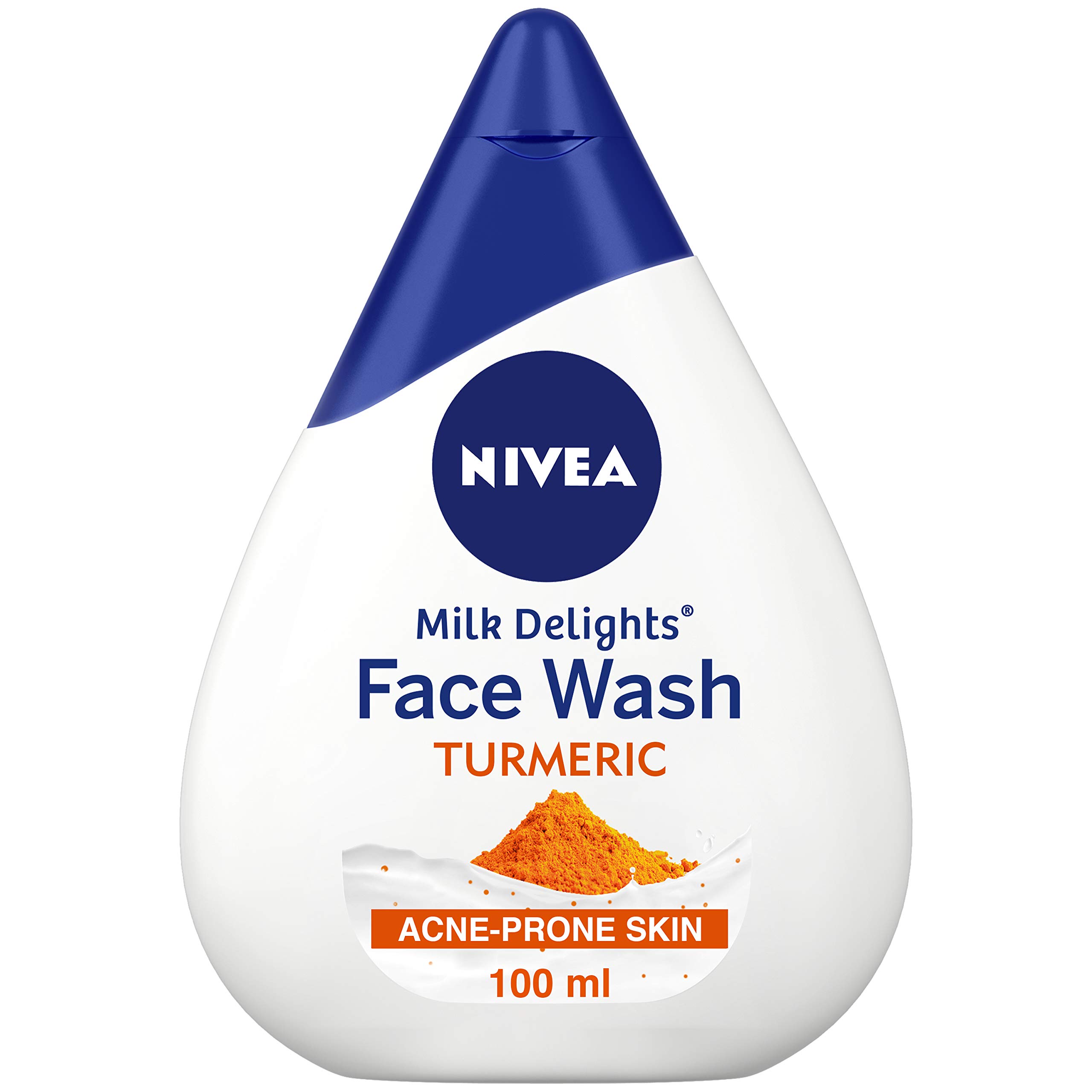 Hero shot of NIVEA turmeric face wash 100ml bottle
