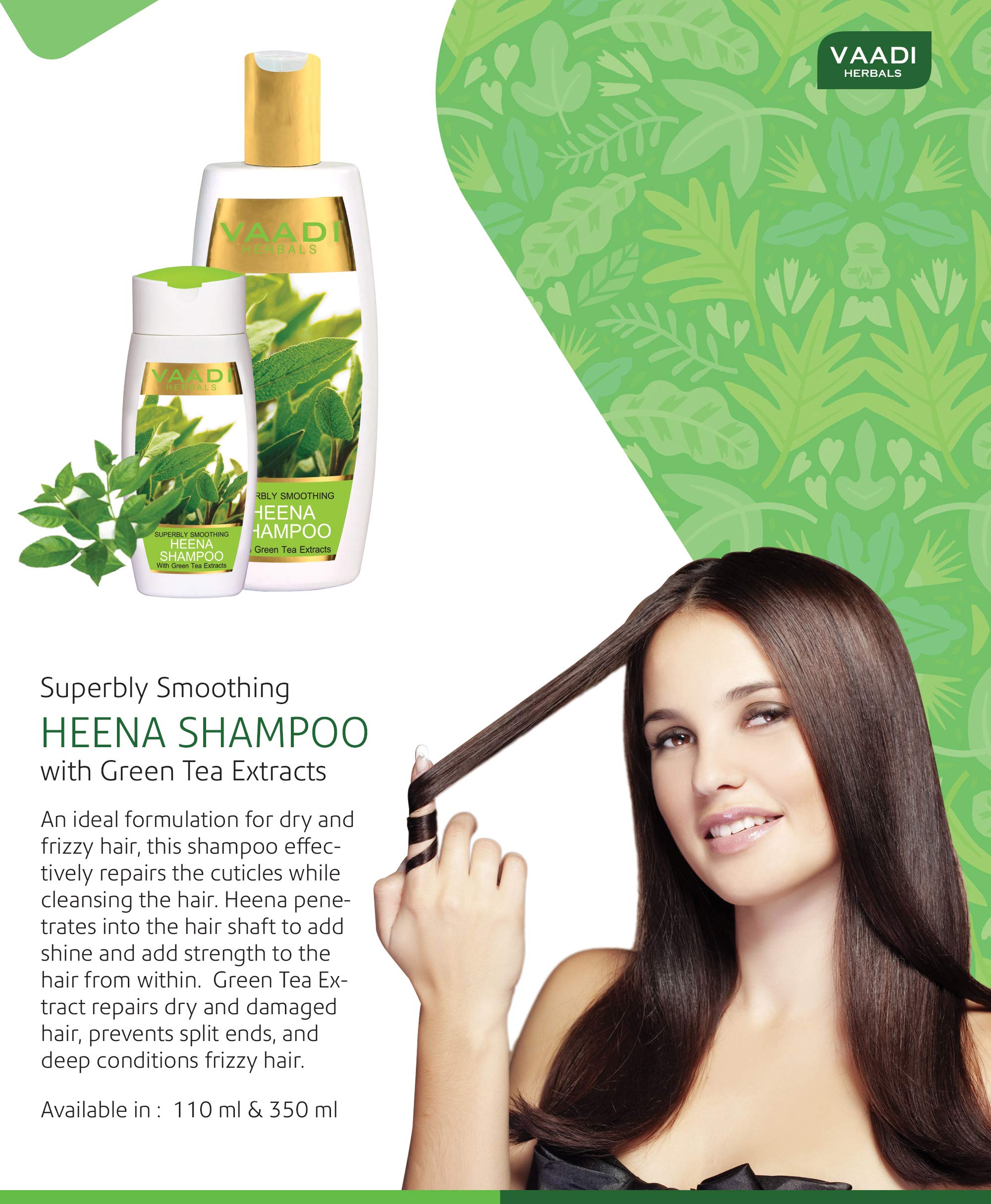 Vaadi Herbals Superbly Smoothing Heena Shampoo, 350ml (Pack of 3) – view 3