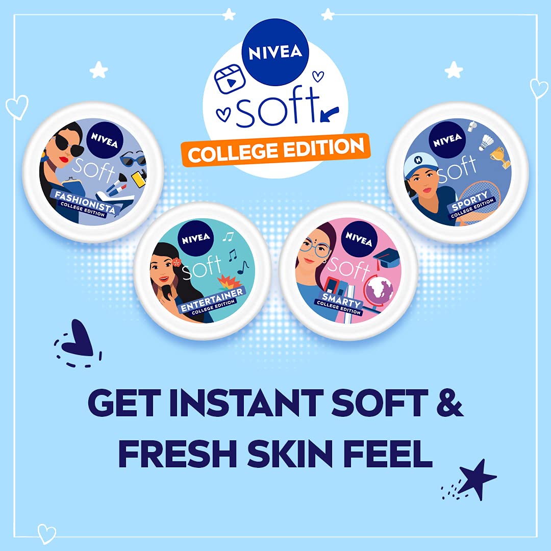 Nivea Soft Moisturizer for Face, Hand & Body, Non Sticky Cream, Entertainer College Edition, 200 ml – view 2