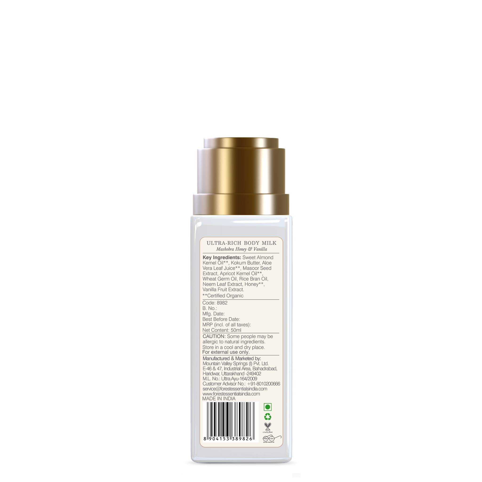 Forest Essentials Delicate Facial Cleanser Kashmiri Saffron & Neem& Forest Essentials Ultra-Rich Body Milk Mashobra Honey & Vanilla – view 7