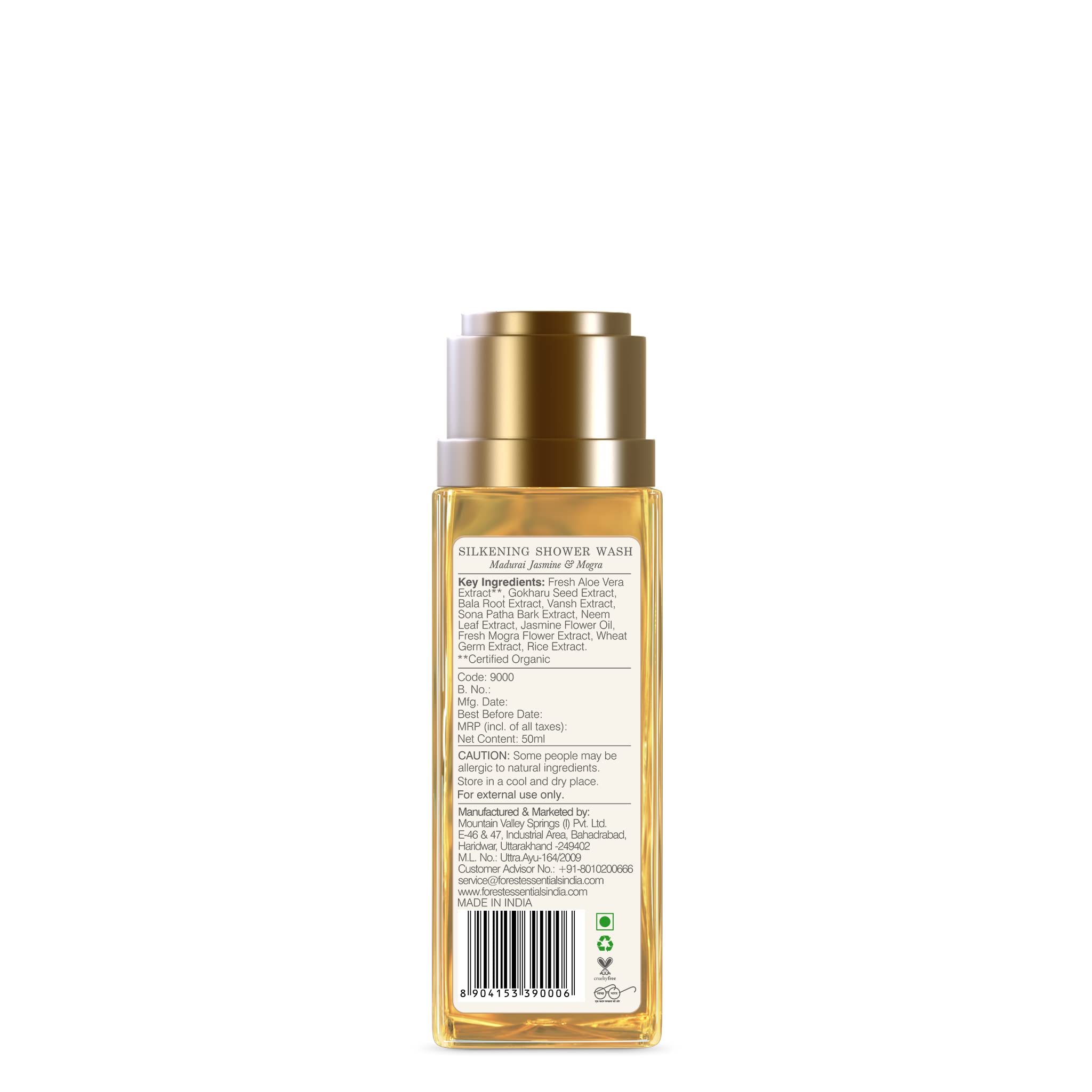 Forest Essentials Travel Size Silkening Shower Wash Madurai Jasmine & Mogra – view 5