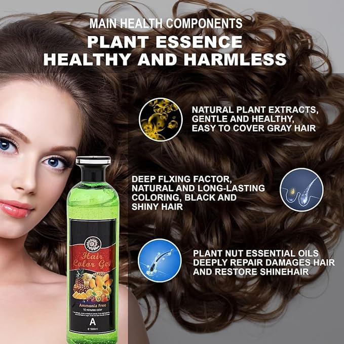 avyaan Fruit Vinegar Gel Hair Color, Natural Black Color Dye for Men, Women, Ammonia Free (500ml x 2) – view 3