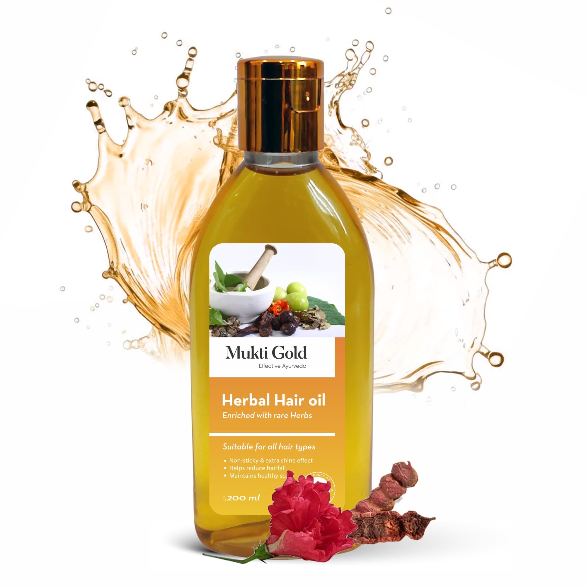 Axiom Mukti Gold Herbal Hair Oil - 200mL – view 2
