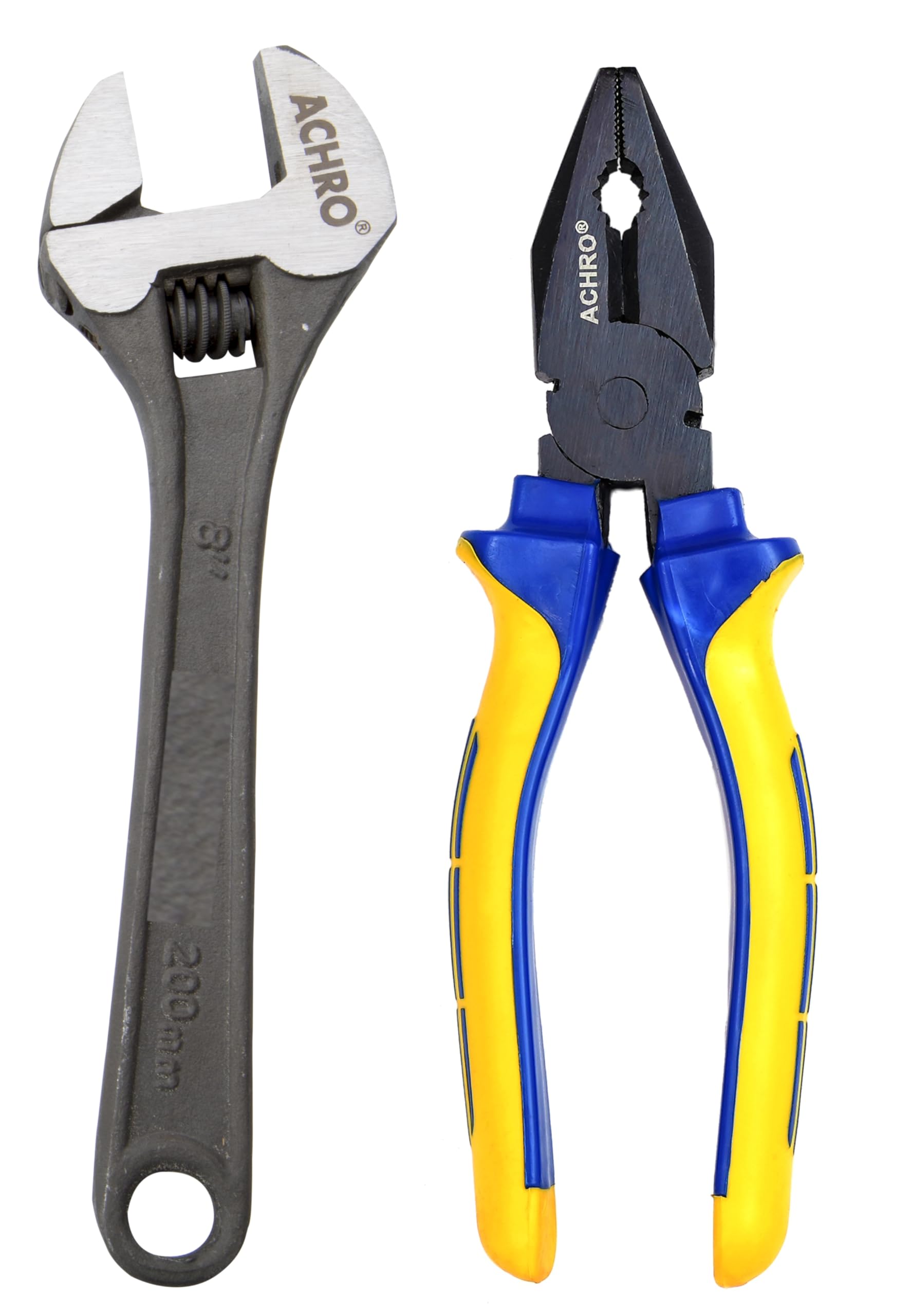 ACHRO two-piece wrench and plier hand tool combo