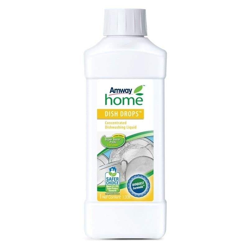 Two 665 ml Amway lemon dishwashing liquid soap bottles