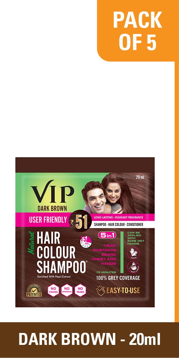 VIP Hair Colour Shampoo dark brown – view 2