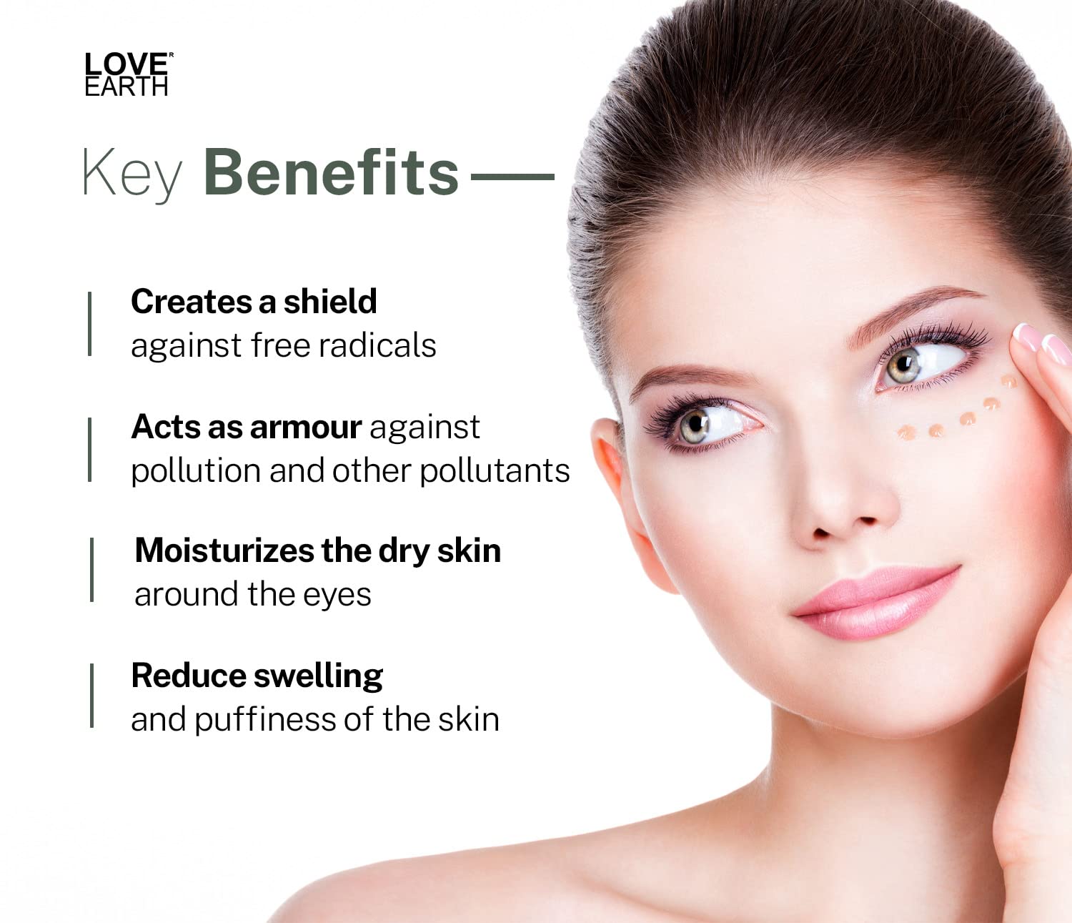 Love Earth Organic Under Eye Gel with Aloe Vera & Cucumber Extracts Reduces Dark Circles, Puffiness and Fine Lines 50gm – view 4