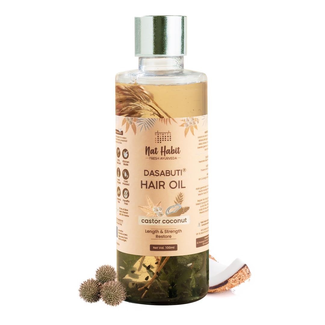 Nat Habit Castor Coconut Dasabuti Hair Oil 100 ml bottle