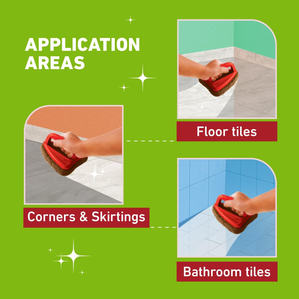 Scotch-Brite Bathroom Tile Scrubber Brush- Cleans Tiles, hard to reach corners, Floors, Tough stain removal, Ergonomic handle for excellent grip, Triangular Head for easy cleaning (Pack of 1) – view 4