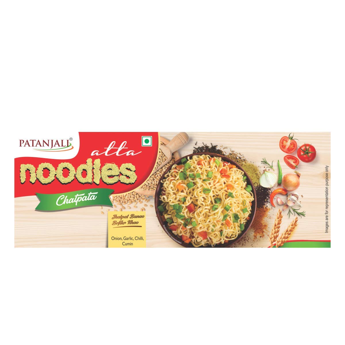 Patanjali Vegetarian Atta Noodles Chatpataa, 240 Grams – view 3
