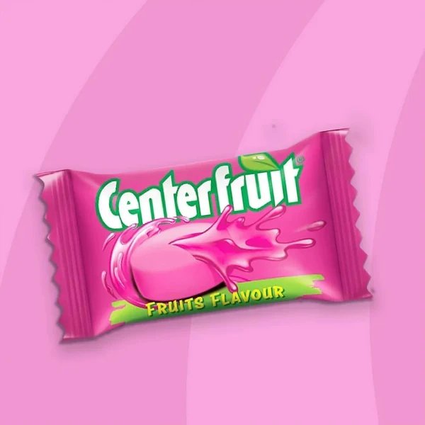Center Fruit bite-size fruit chews in assorted candy bottle