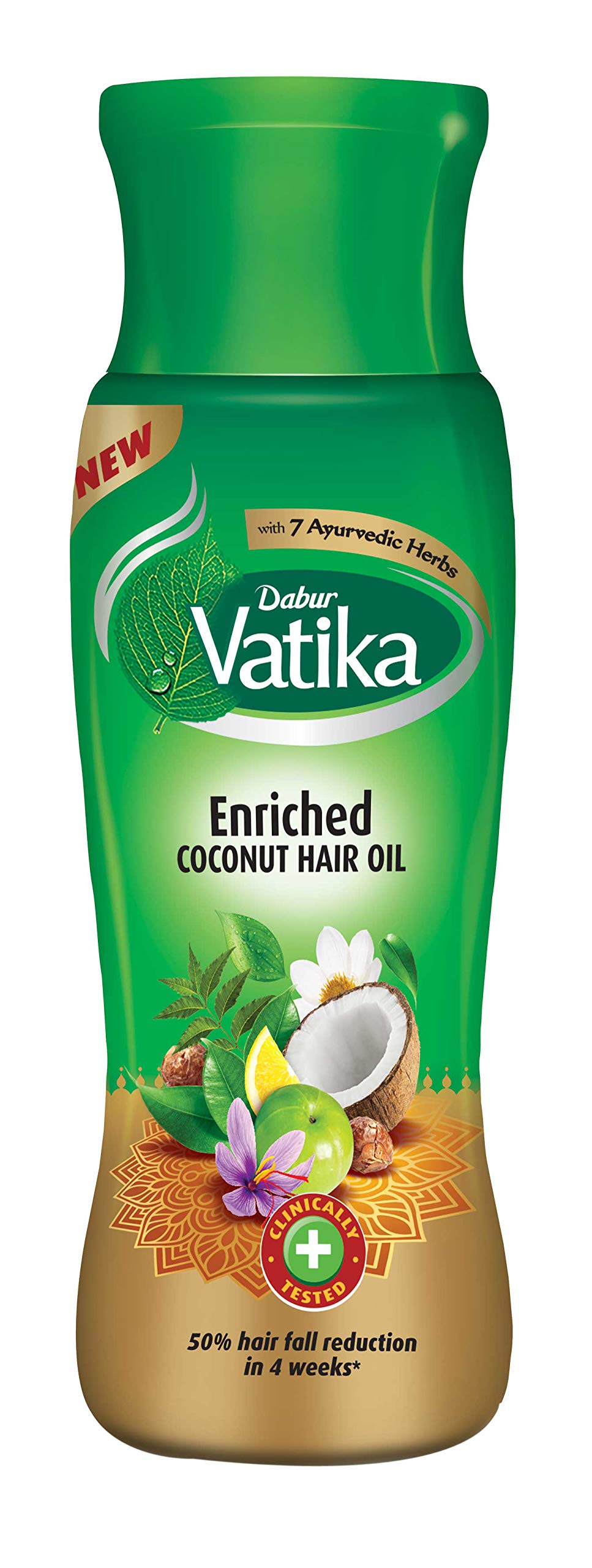 Two bottles of Dabur Vatika enriched coconut hair oil