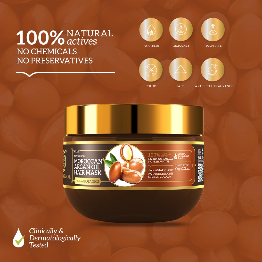 Khadi Natural Moroccan Argan Hair Mask 200gm-Powered Botanics – view 4