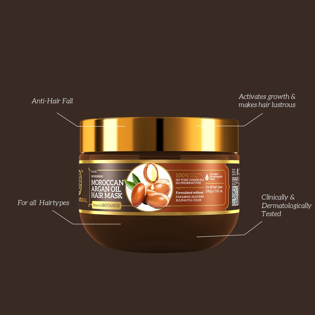 Khadi Natural Moroccan Argan Hair Mask 200gm-Powered Botanics – view 5