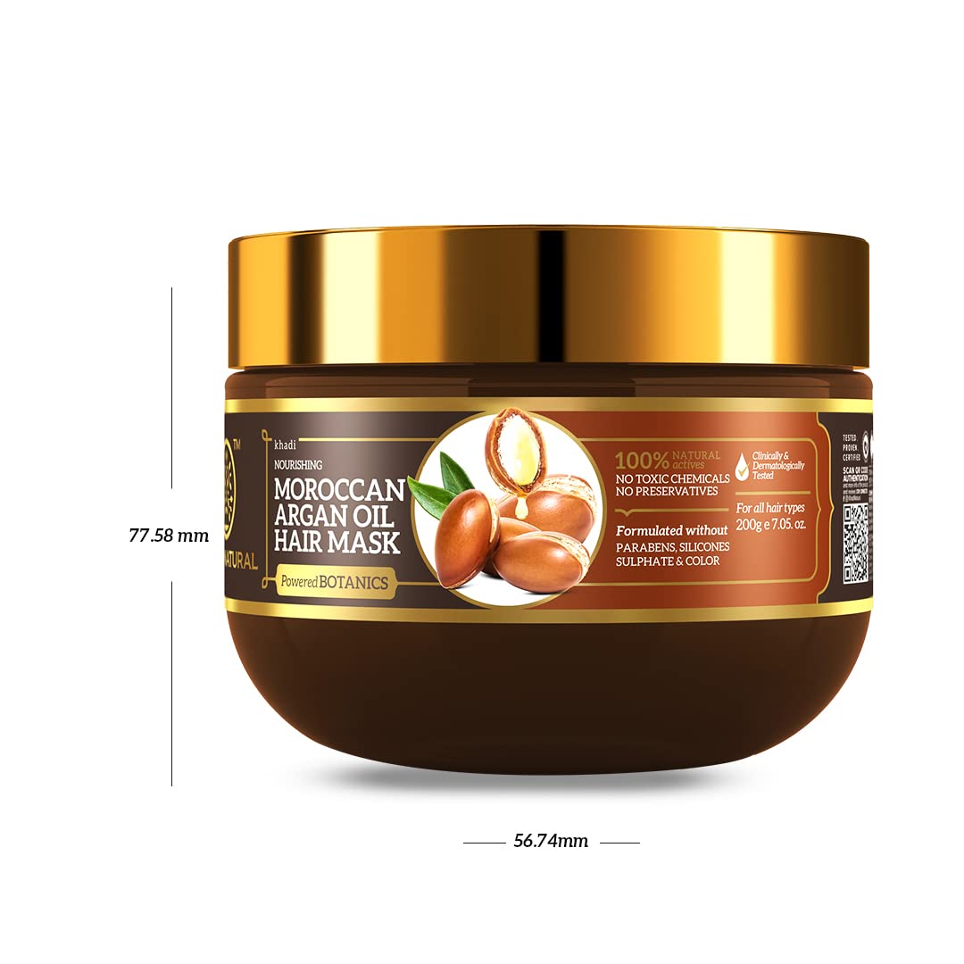 Khadi Natural Moroccan Argan Hair Mask 200gm-Powered Botanics – view 7