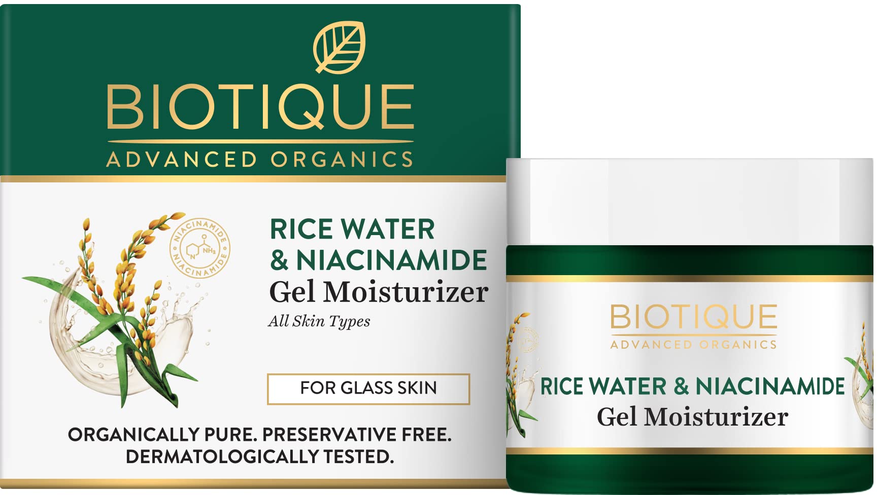 Biotique gel moisturizer with rice water and niacinamide