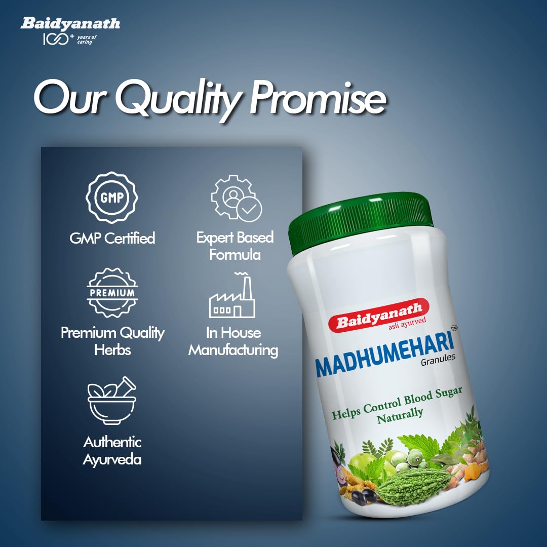 Baidyanath Madhumehari Granules - Ayurvedic Herbal Blend with Gymnema, Neem, Karela, Amla, and Shilajit - 200 gm – view 4